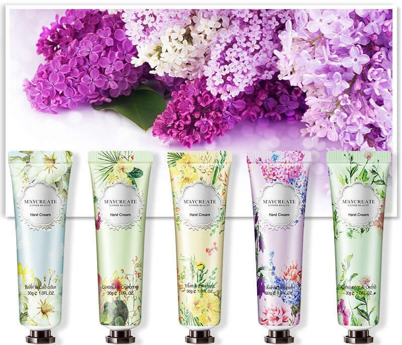 5 Pcs floral moisturizing hand cream set 