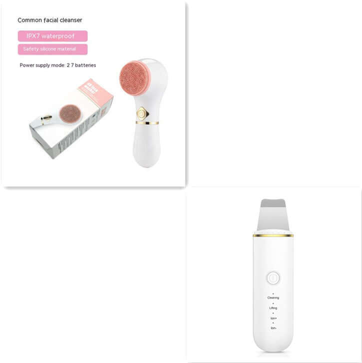 A box + an electric facial cleansing device and an ultrasonic skin scrubber 