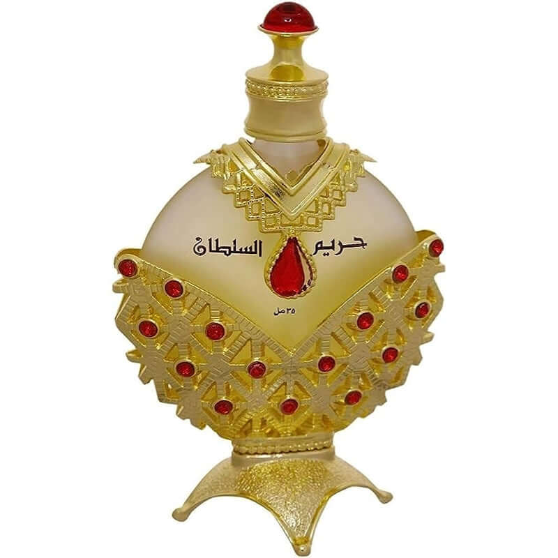 A bottle of Hareem Al Sultan gold concentrated perfume oil