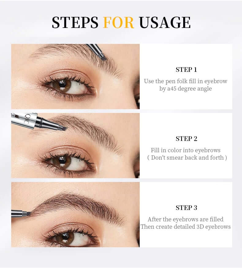 4-Tip waterproof 3D eyebrow pen 