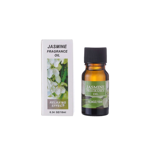 A bottle and a box of jasmine fragrance oil with relaxing effect