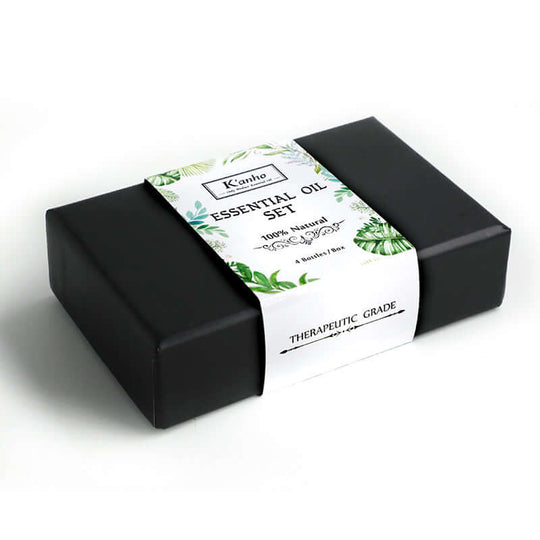 A box of 4-pcs breath easy essential oil sets 