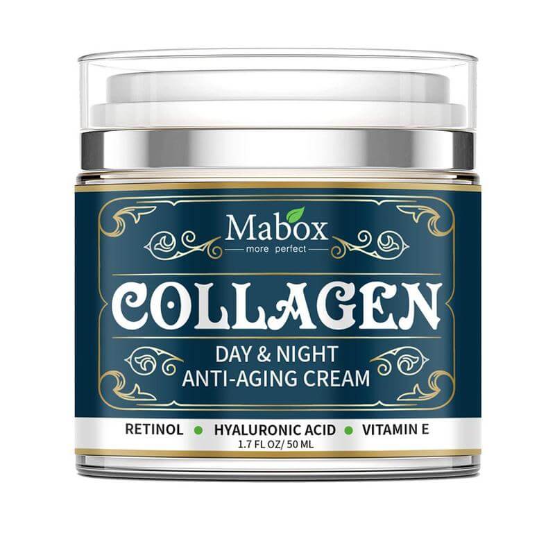 A jar of face moisturizing collagen cream 