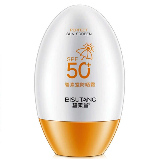 A bottle of Bisutang SPF50 moisturizing sunscreen 