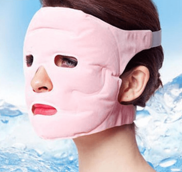 A woman with a tourmaline multifunctional facial mask