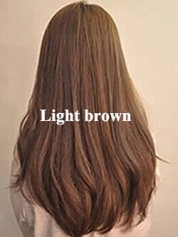 Back view of a woman with beautiful light brown long hair