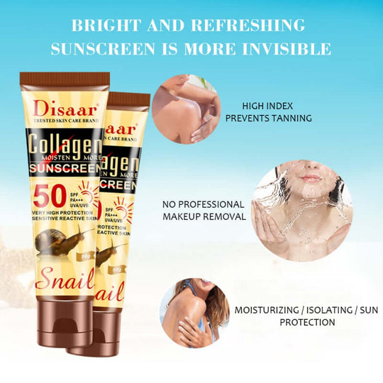 Benefits of Disaar of 50 SPF collagen sunscreen