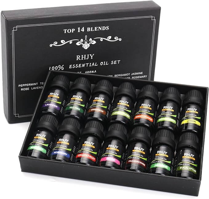 RHJY top 14 essential aromatherapy oils set in a box