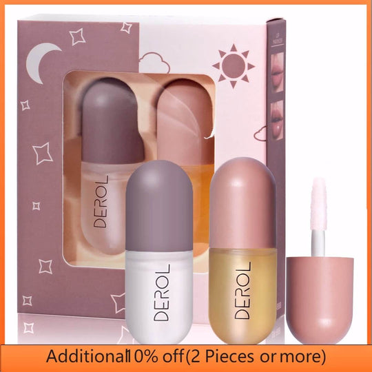 Derol natural lip plumper and care set in a box + 2 additional pieces