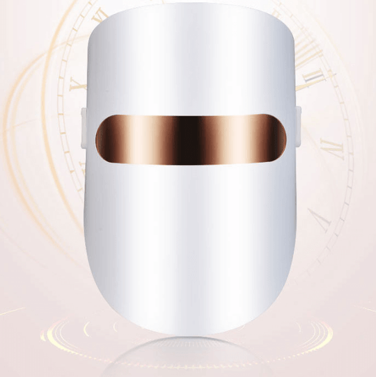 Front view of a beauty LED light face therapy mask