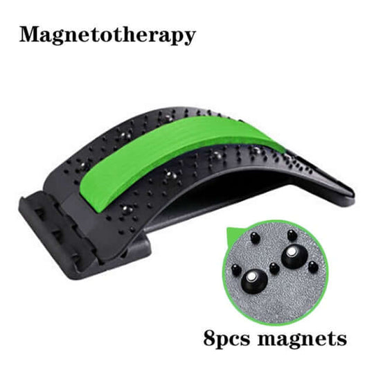 Gree and black magnetotherapy multi-level adjustable back massager - 8 pcs magnets