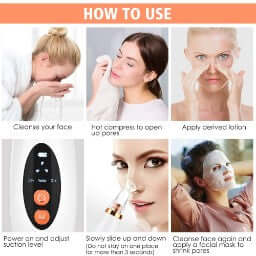 How to use the electric rechargable blackhead remover 