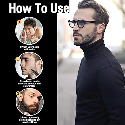 How to use the 4 tip beard filler pen 