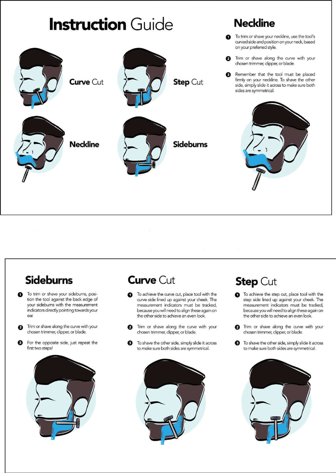 Beard shaping and styling tool - instruction manual