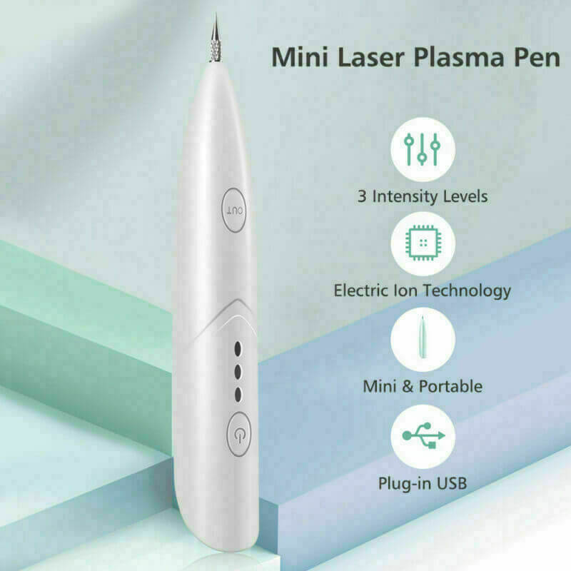 Portable blemish removal pen with 3 intensity levels, featuring modern electric ion technology and convenient USB charging.