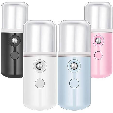 Nano anti-aging and hydrating facial sprayer  in  four colors - white, black, pink and light blue