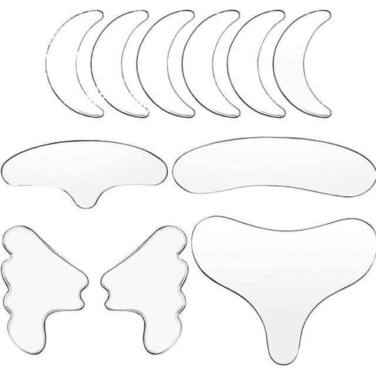 Reusable anti-wrinkle face and chest patches - 11 pcs set