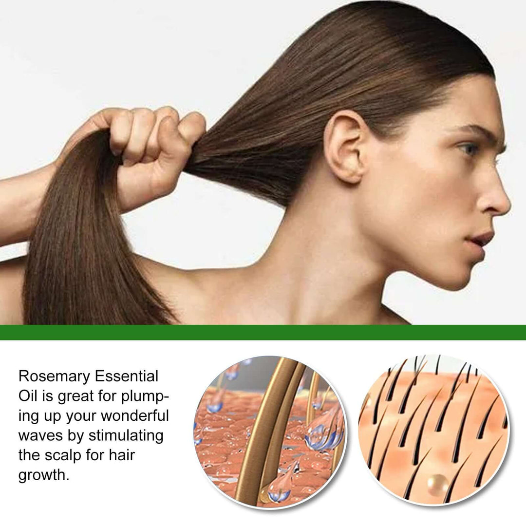 Rosemary essential oil is stimulating the scalp for hair growth