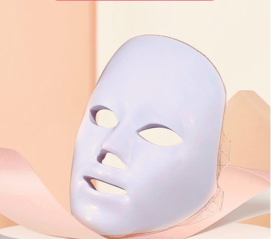 Side view of 7 colors LED light skin rejuvenation mask 