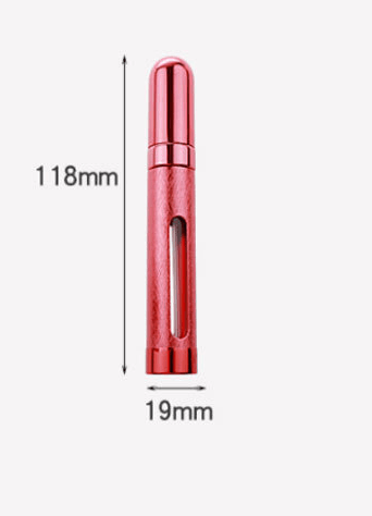 Sizes of a 12 ml portable refillable perfume bottle