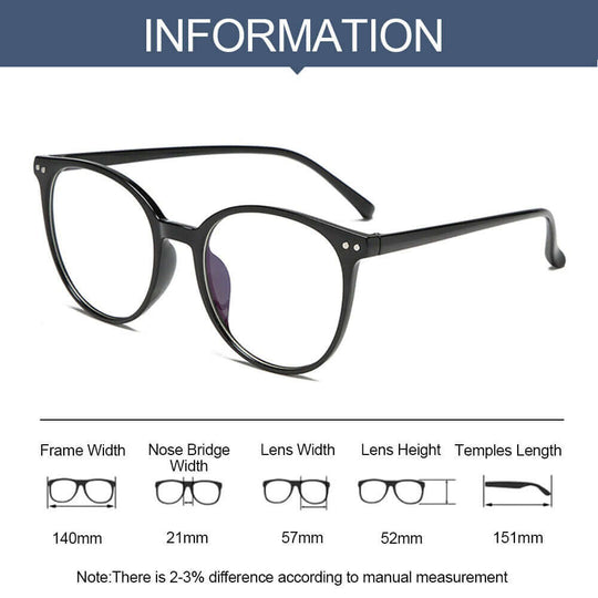 Sizes of the stylish blue light protection glasses