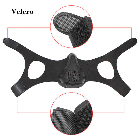 The altitude training face mask is made of velcro material