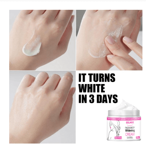 The hand's skin becomes white after 3 day's use of collagen body whitening lotion