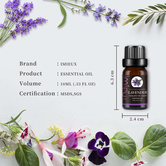 The size and specifications of a bottle of lavender essencial oil 