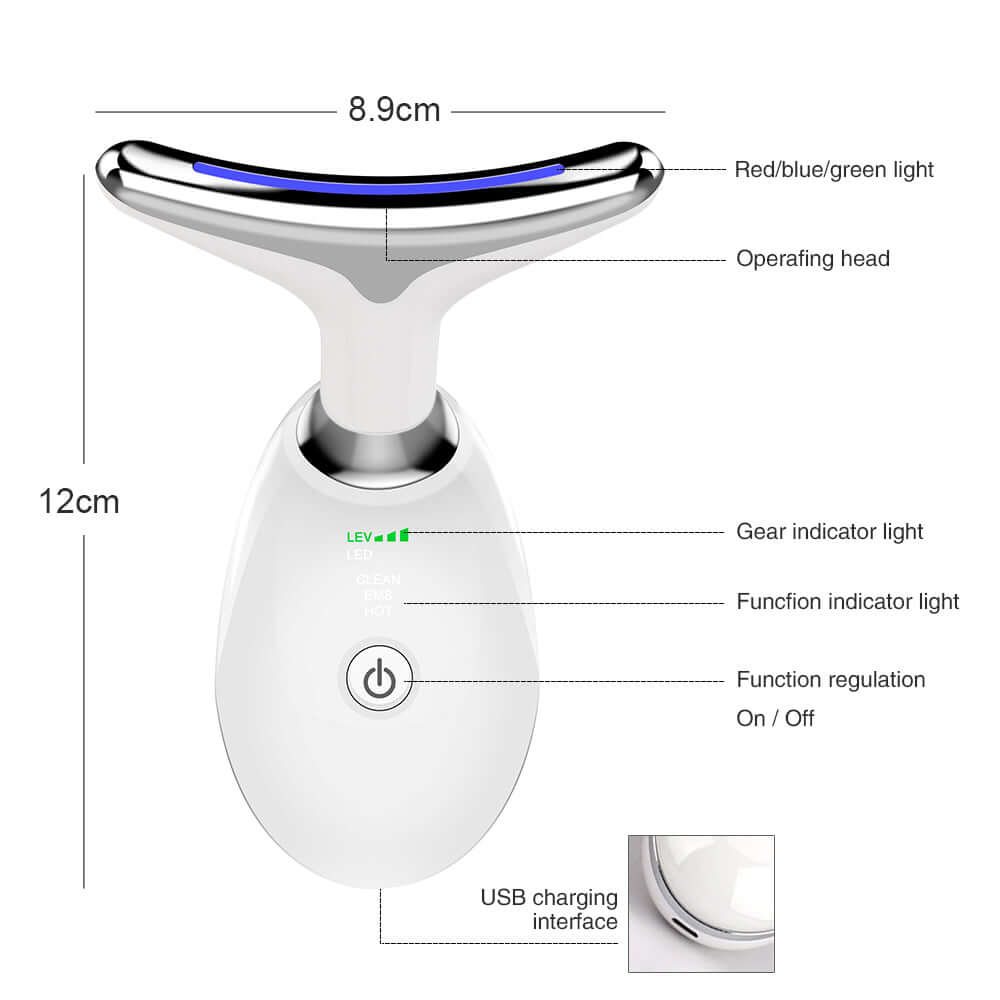 The size of the anti-wrinkle face and neck massager