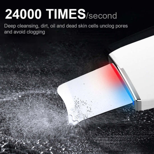 Ultrasonic  skin scrubber can be used 24,000 times/per second to clean and unclog the pores