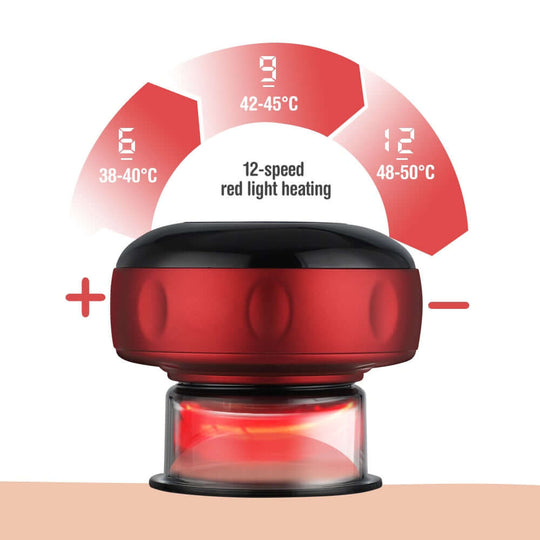 12 speed red light heating of the electric vacuum cupping massager