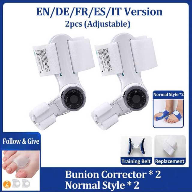 2 pcs of adjustable white bunion corrector*2, Normal style*2 - EN/DE/FR/ES/IT