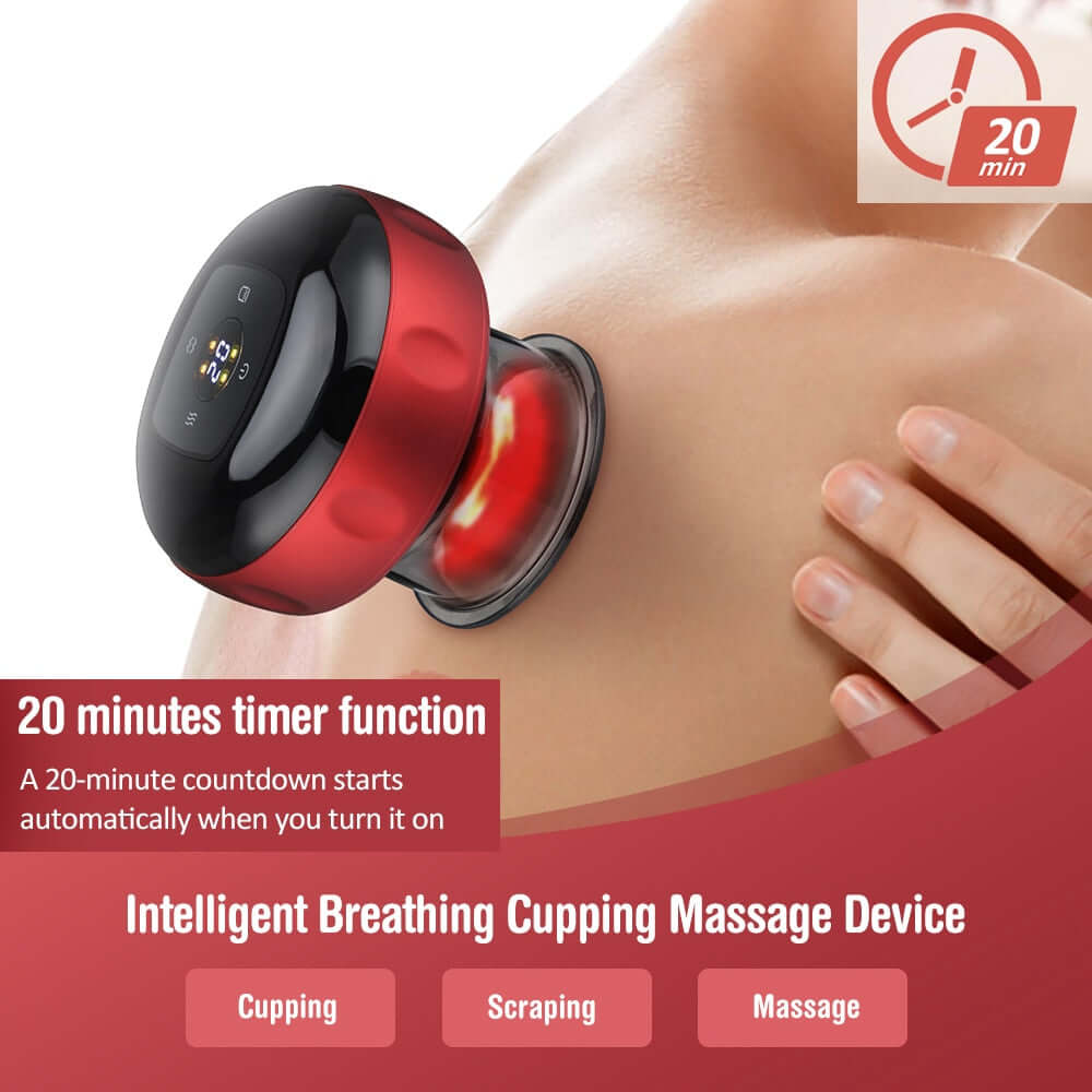 20 minutes timer function after turning on the electric vacuum cupping massagercupping massager