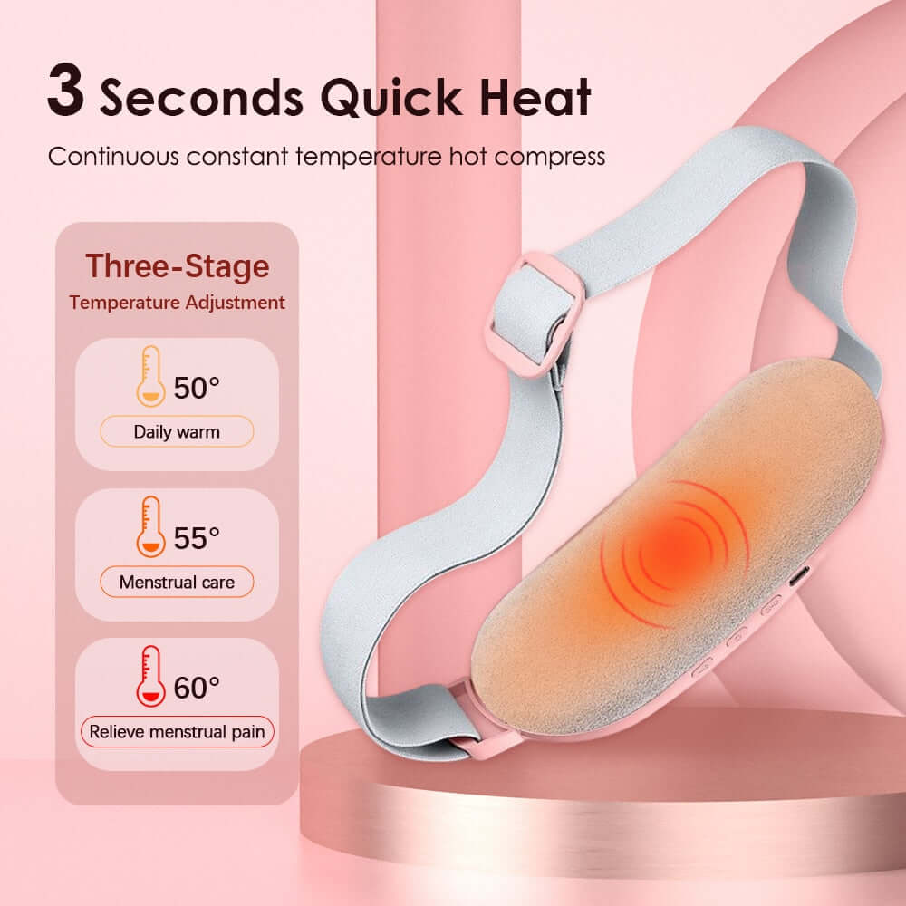 50,55 and 60 degree temperature adjustments in abdominal menstrual heating pad