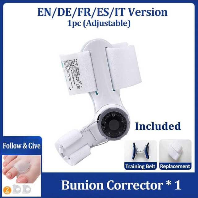 A piece of adjustable bunion corrector - EN/DE/FR/ES/IT