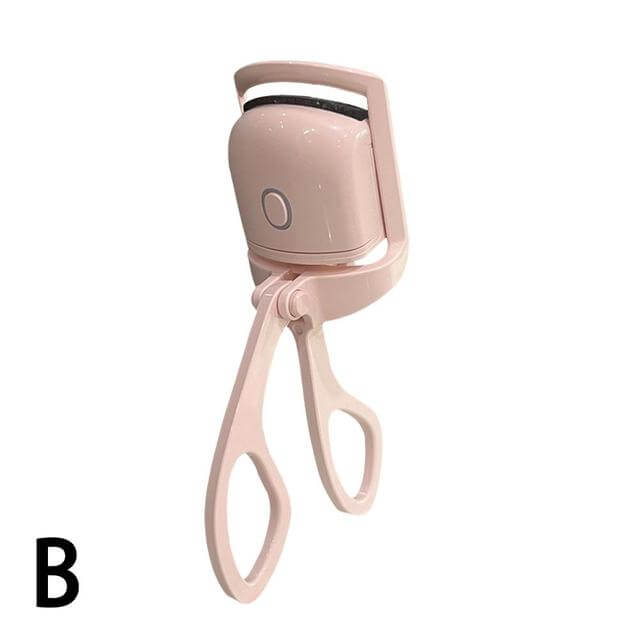 A pink rechargable electric  eyelash curler