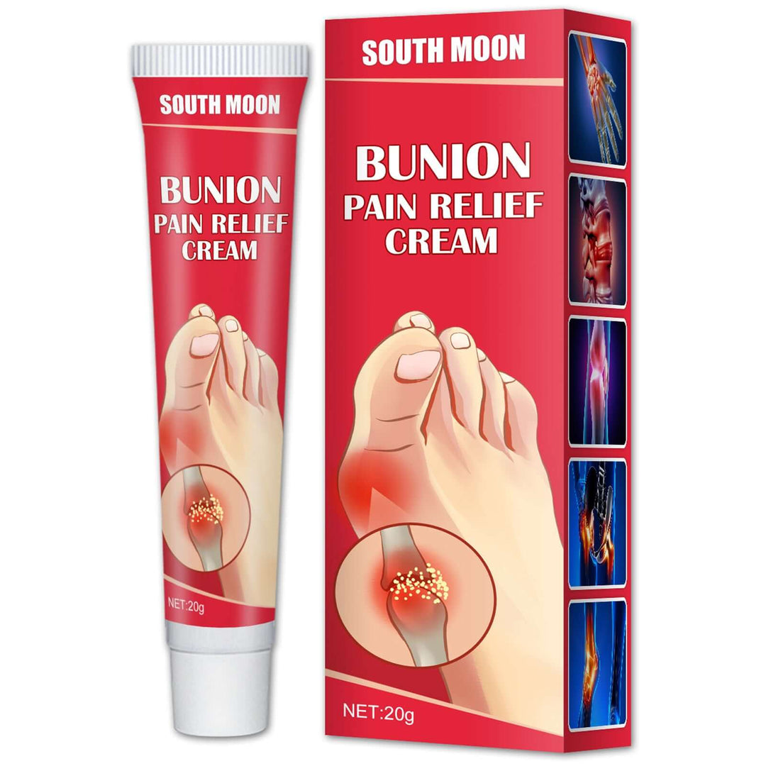 A tube and a box of bunion joint pain relief cream