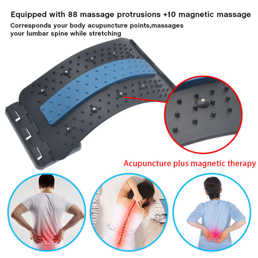 Acupuncture plus magnetic therapy in back stretcher for pain relief 