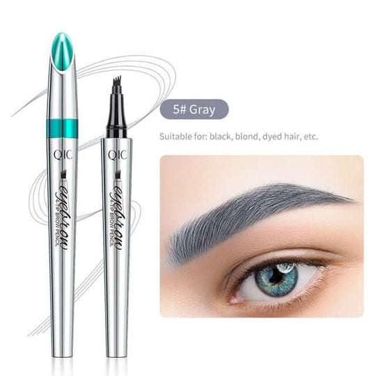 An eyebrow after application of grey 4-tip waterproof 3D eyebrow pen