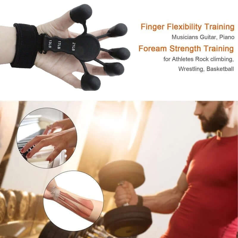 Enhance finger flexibility for musicians and build forearm strength for athletes, rock climbers, wrestlers, and basketball players with the versatile Strength Exerciser.