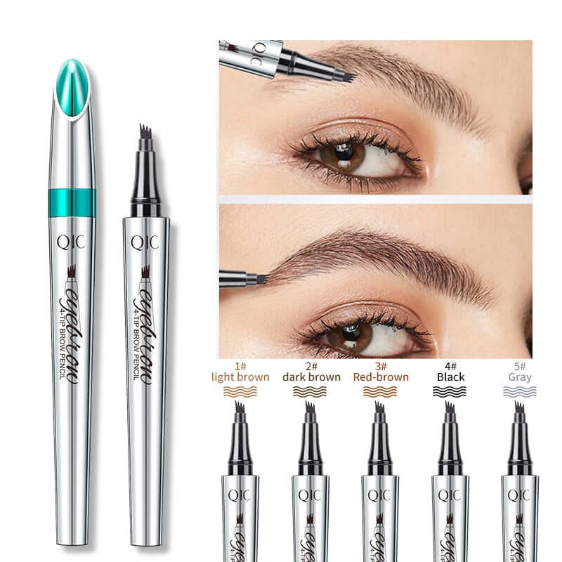 4-Tip waterproof 3D eyebrow pen - before and after use