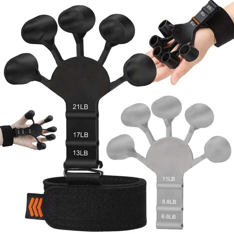 Black and Grey 6 Resistant Strength Finger Exerciser