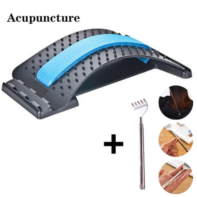 Blue and black acupuncture multi-level adjustable back massager plus oar