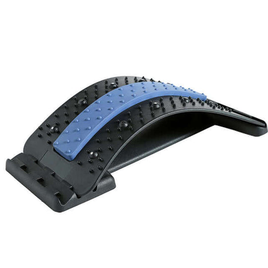 Blue and black back stretcher for pain relief