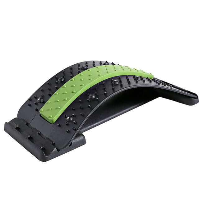 Green and black back stretcher for pain relief 