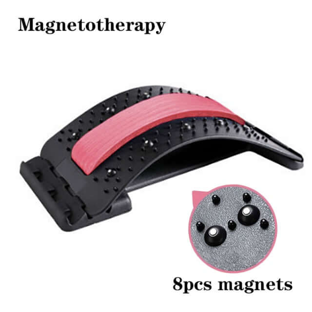  Pink and black magnetotherapy multi-level adjustable back massager -8 magnets 