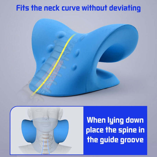 The neck and shoulder relaxer for pain relief fits the neck curve without deviating