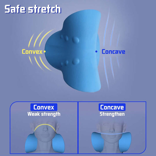 The neck and shoulder relaxer for pain relief has convex and concave strengths 