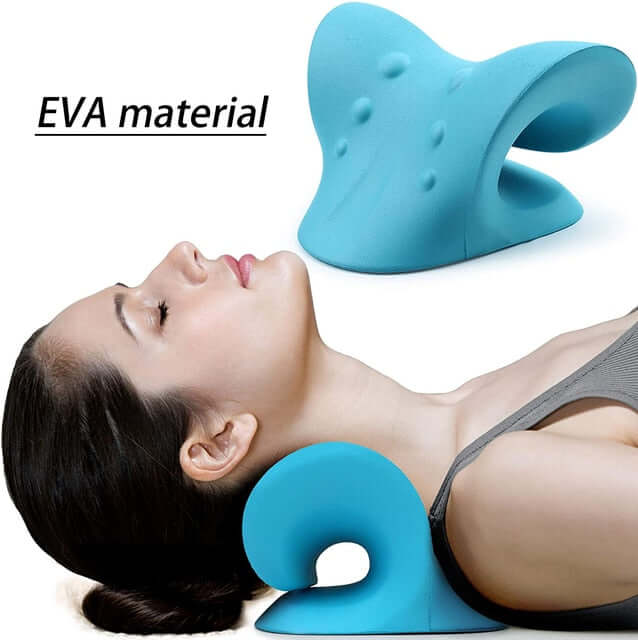 The neck and shoulder relaxer for pain relief is made of EVA material