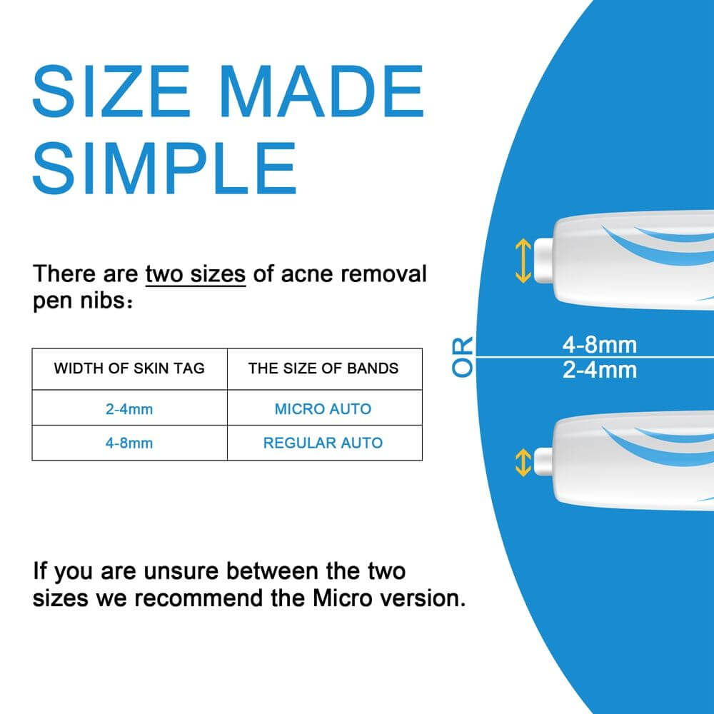 There are two sizes of the painless skin wart removal kit-2-4mm and 4-8 mm